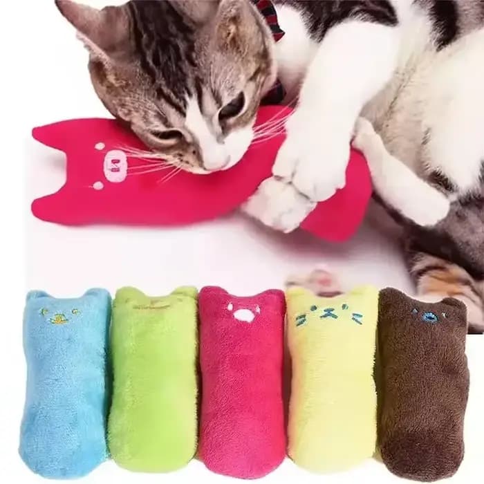 Jouet interactif en peluche à la menthe pour chats, amusant, vocal, pour la dentition, avec griffes, accessoire de jeu pour chatons