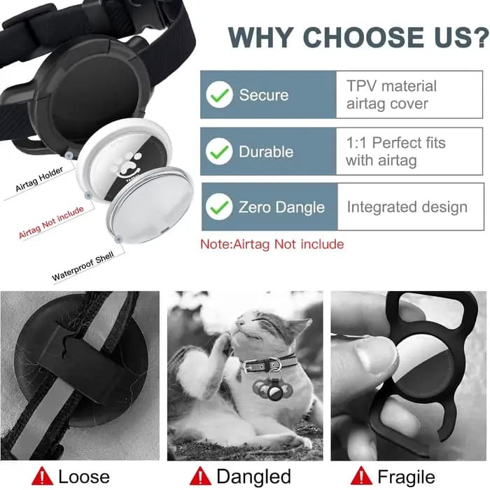Collier élastique sécurisé pour chat AirTag