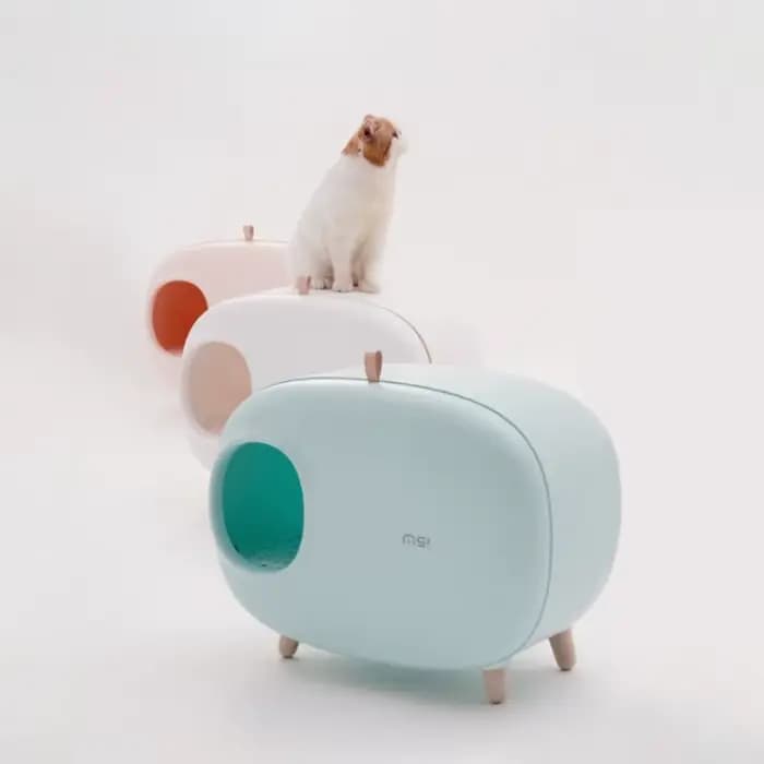 Boîte à litière pour chat en forme de Mochi