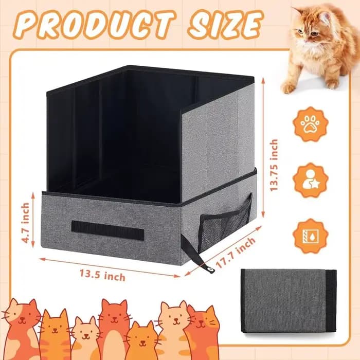 Bac à litière pliable pour chat