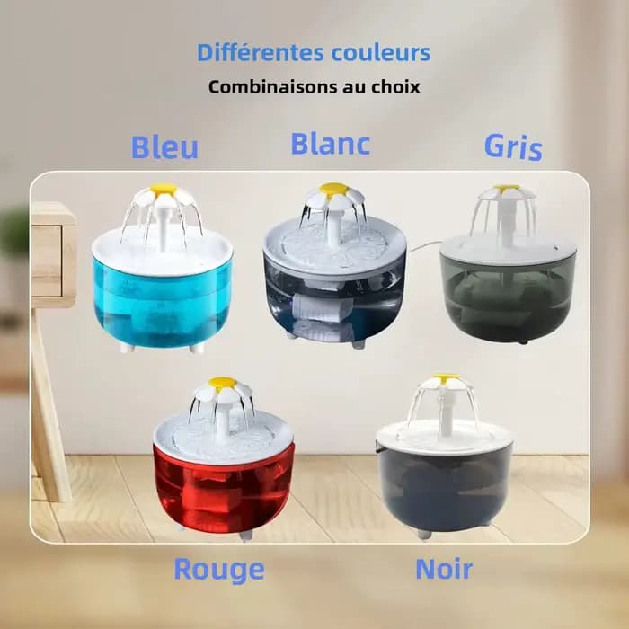 Fontaine à eau pour animaux de compagnie avec 4 filtres