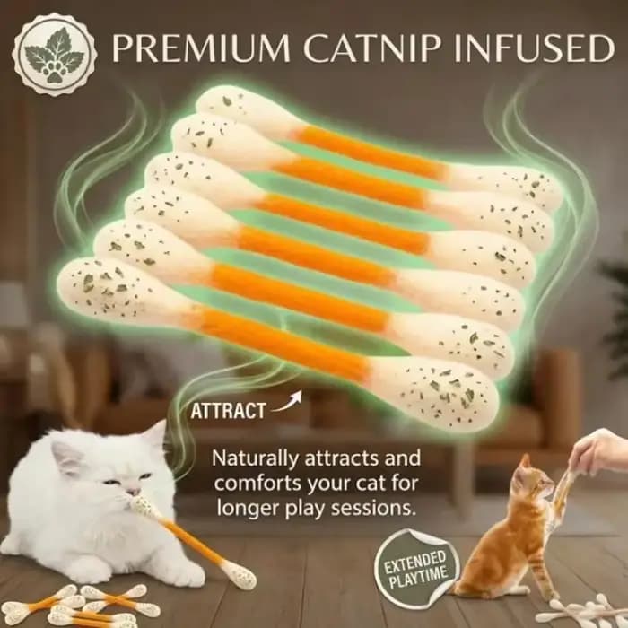 Jouet créatif géant en forme de coton-tige à la catnip pour chat