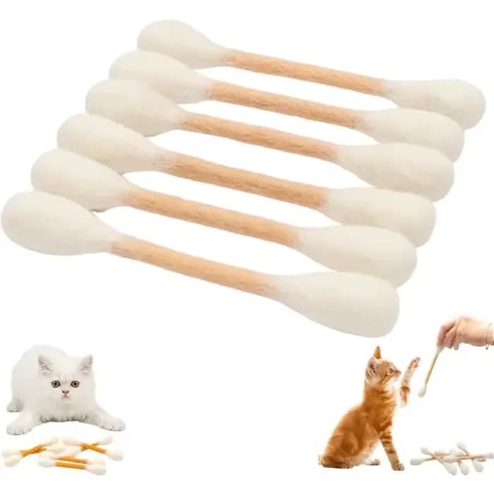 Bâtonnets de coton pour chat avec herbe à chat