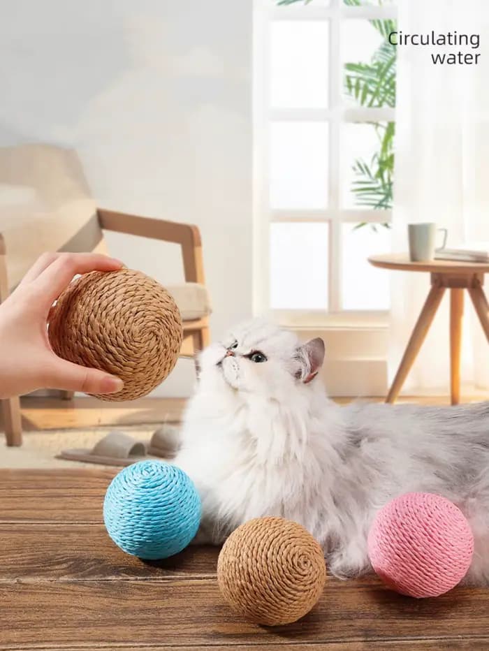 Balle à gratter interactive en Sisal pour chat