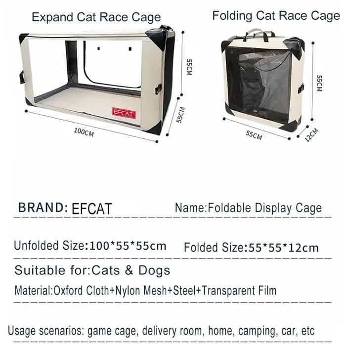 Grande cage de compétition pour chats, pliable, pour exposition, salle de maternité, cage professionnelle pour concours de chats