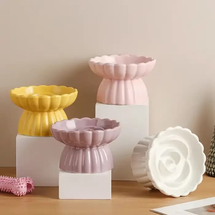Bol de nourriture pour chat en céramique surélevé chats petits chiens bols d'alimentation lente Anti-étouffement mangeoires pour animaux de compagnie Anti-égouttage fournitures pour chiots