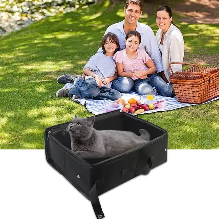 Bac à litière de voyage pliable Portable pour animaux de compagnie
