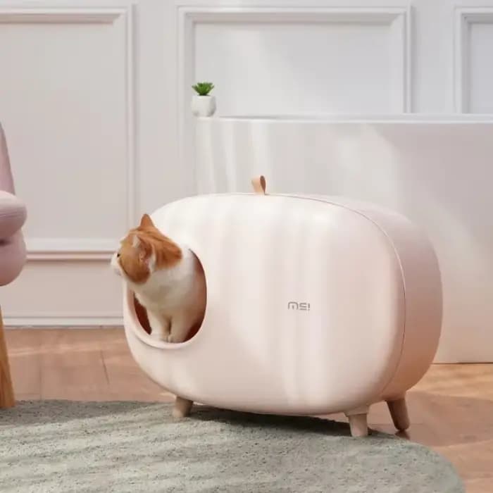 Boîte à litière pour chat en forme de Mochi