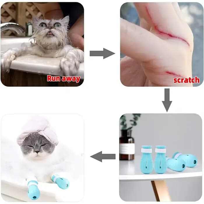 Chaussures de bain anti-rayures pour chat