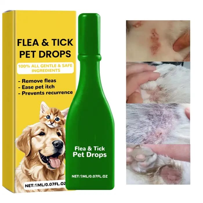 Gouttes anti-puces pour chats – Élimine les puces et les lentes