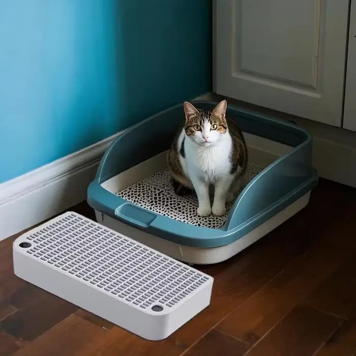 Rampe d'accès pour litière de chat avec fonction filtrante