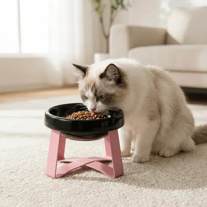 Gamelle surélevée grand diamètre anti-déversement et anti-fuite pour chats et chiens, gamelle surélevée anti-étouffement et anti-choc pour animaux de compagnie