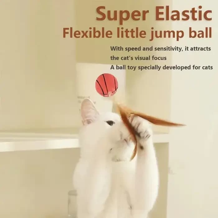 Balle interactive pour chatons et chats adultes d'intérieur avec plumes