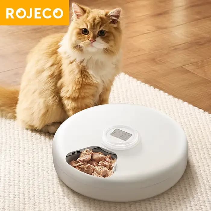 ROJECO mangeoire automatique pour animaux de compagnie distributeur de nourriture sèche humide 6 repas sans fil