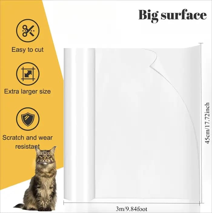 Protecteur de meubles anti-rayures pour chat – spécialement conçu pour les meubles en cuir, protecteur de canapé anti-rayures transparent et découpable