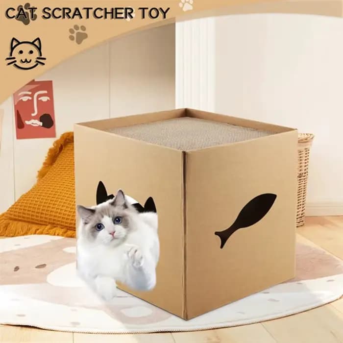 Maison en carton SOFT-Cat avec tampons à gratter