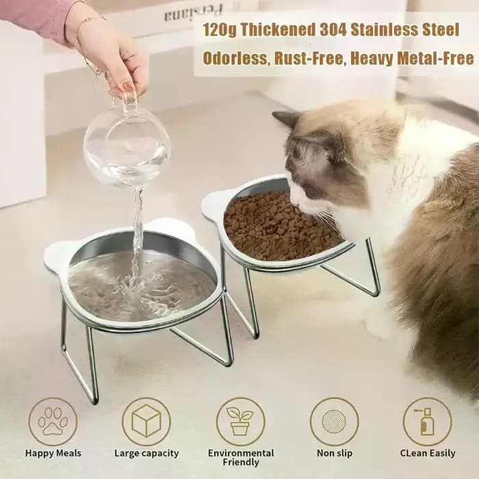 Gamelles pour animaux de compagnie en acier inoxydable pour chats et chiens