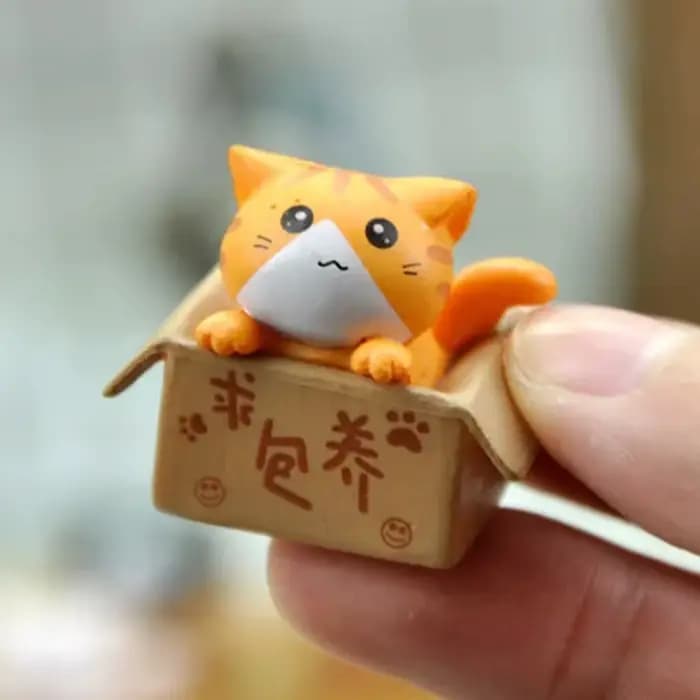 Kawaii Mini chat ornement jardin chaton Statue cadeau pour enfants bébé chambre décoration jouet Figurines