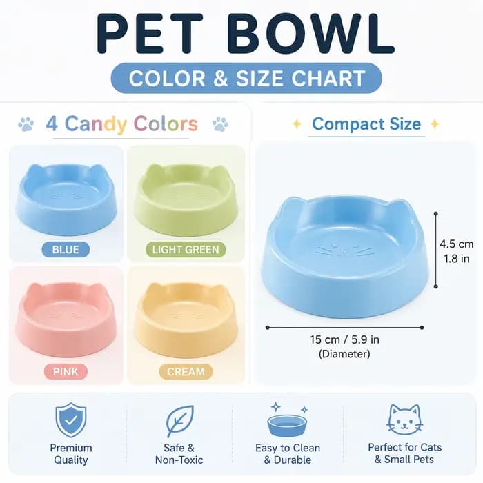 Bol à nourriture pour animaux de compagnie avec design oreilles de chat
