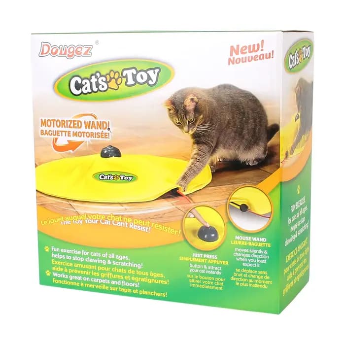 Jouet Interactif pour Animal de Compagnie, 4 Vitesses, Mouvement existent, Tissu de Souris Sous Couverture, Plumes Mobiles, Plaque Électrique pour Chat