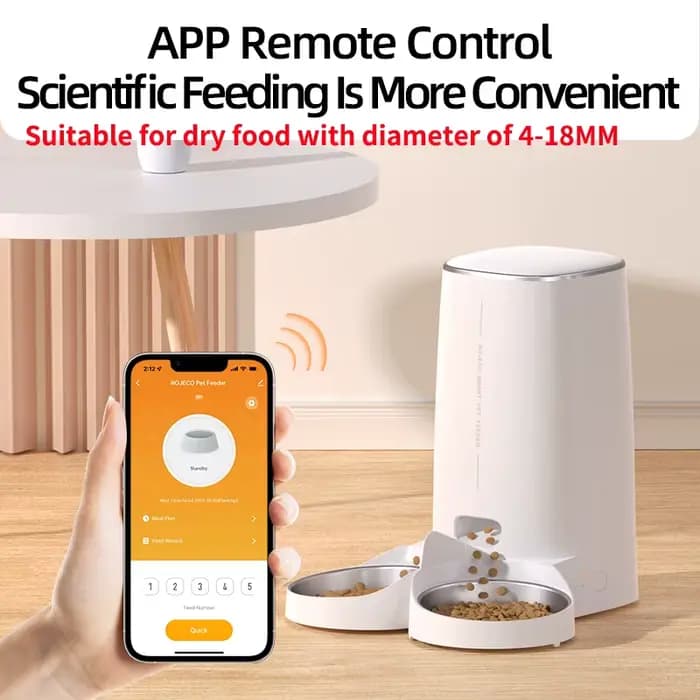 ROJECO mangeoire automatique pour chat animal de compagnie distributeur de croquettes de nourriture