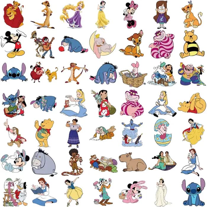 10/30/50/100 PIÈCES Mignon Disney Personnage Mickey Mouse Le Roi Lion Dessin Animé Autocollants Esthétique Ordinateur Portable Voiture Mélange Anime Autocollant Enfant Jouet