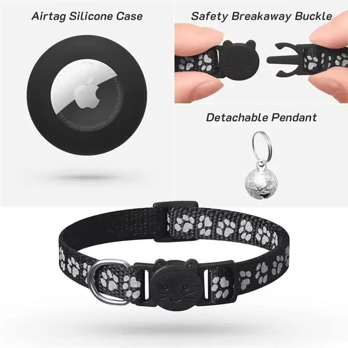 Collier pour chat compatible avec Apple Airtag avec clochette