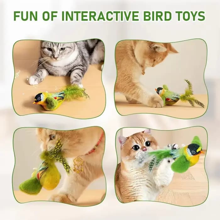 Le jouet pour chat émule l'oiseau sonore pour amuser la corde élastique