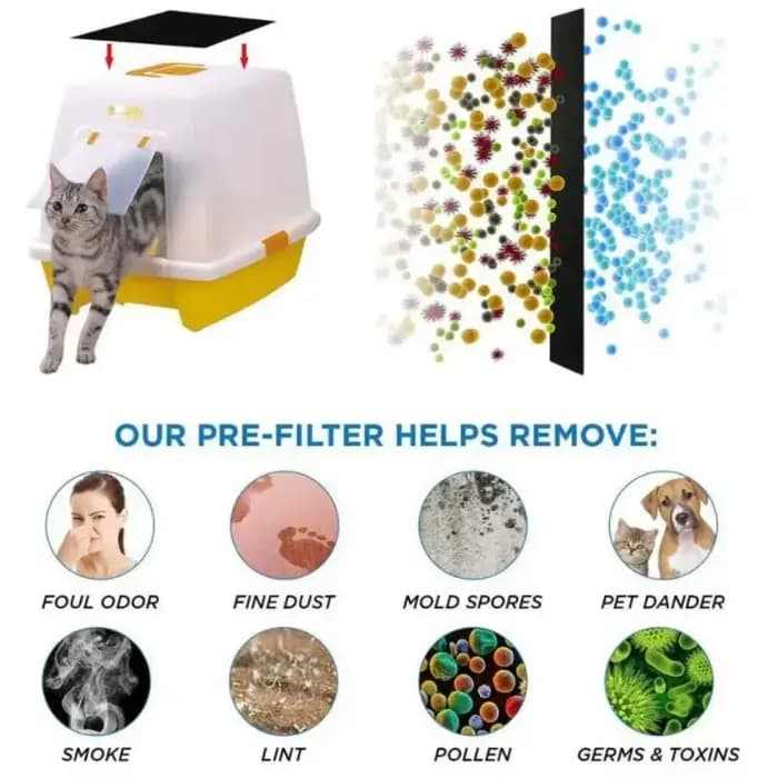 Maison 4 pièces filtre à litière pour chat charbon actif tampon désodorisant paquet