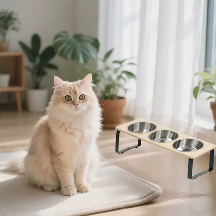 Bols surélevés pour chat avec 3