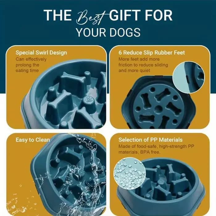 Bol à alimentation lente pour chien, anti-étouffement, accessoires pour animaux de compagnie, gamelle pour chien, alimentation saine, bol d'alimentation pour animaux