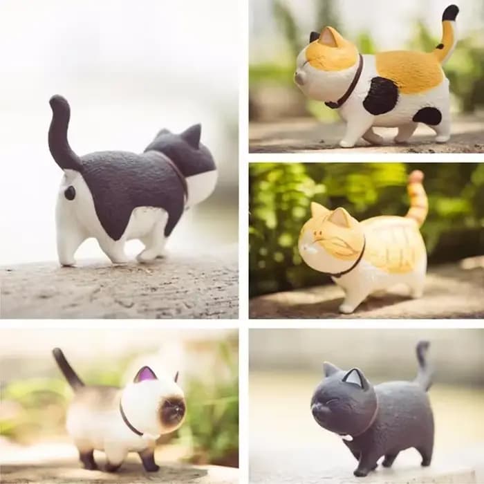 Simulation de modèle animal de dessin animé de cloches de chat, artisanat de figurine, décor moderne à la maison, décoration de jardin féerique miniature, accessoires de bricolage