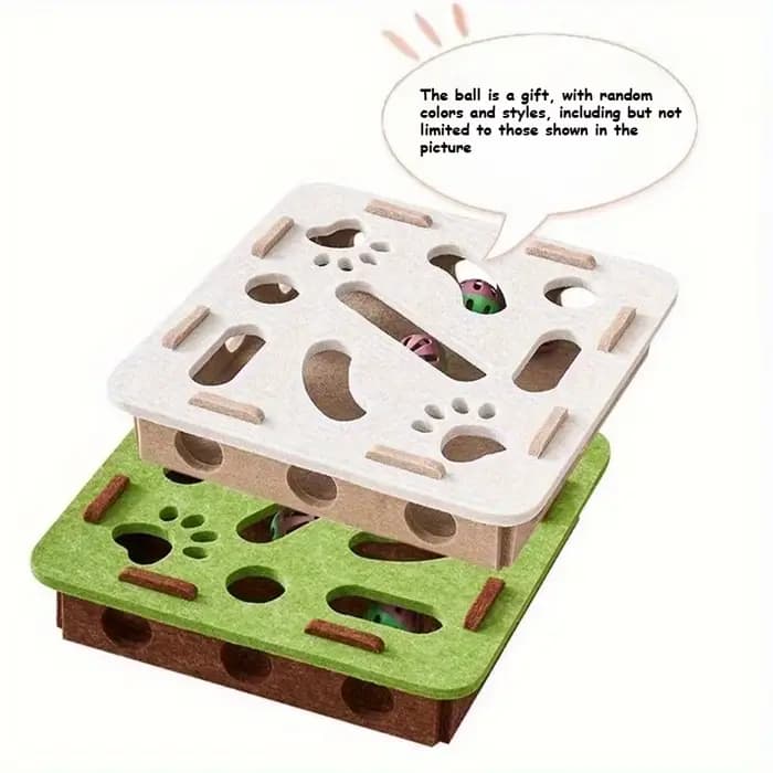 Buster d'auto-entretien pour chat : boîte de labyrinthe interactive avec planche à gratter