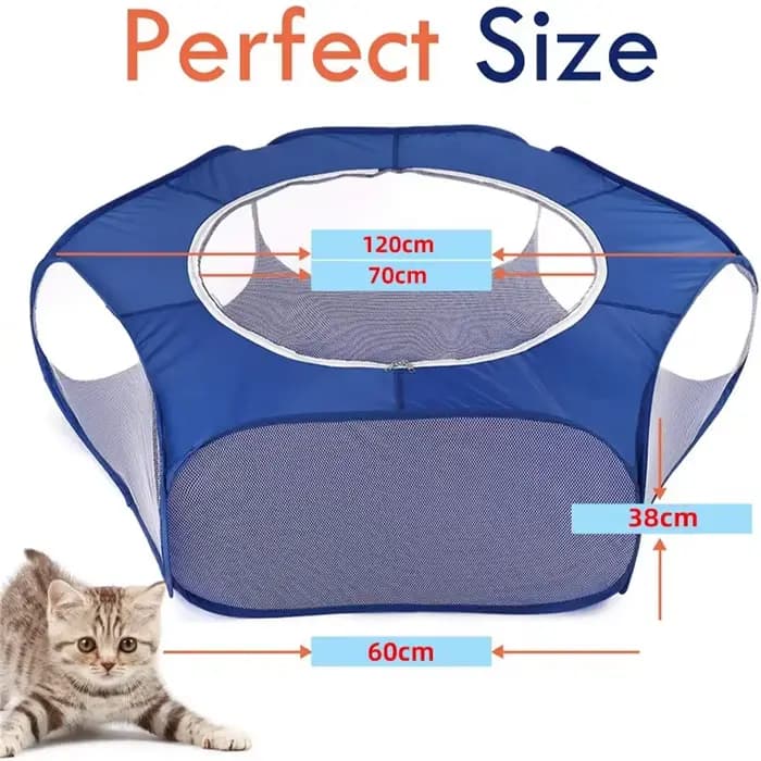Petite Cage transparente Portable pour animaux de compagnie, tente pour chat et chien, parc pour animaux de compagnie, clôture de cour pliante ouverte pour chien, Hamster, lapin, cochon d'inde