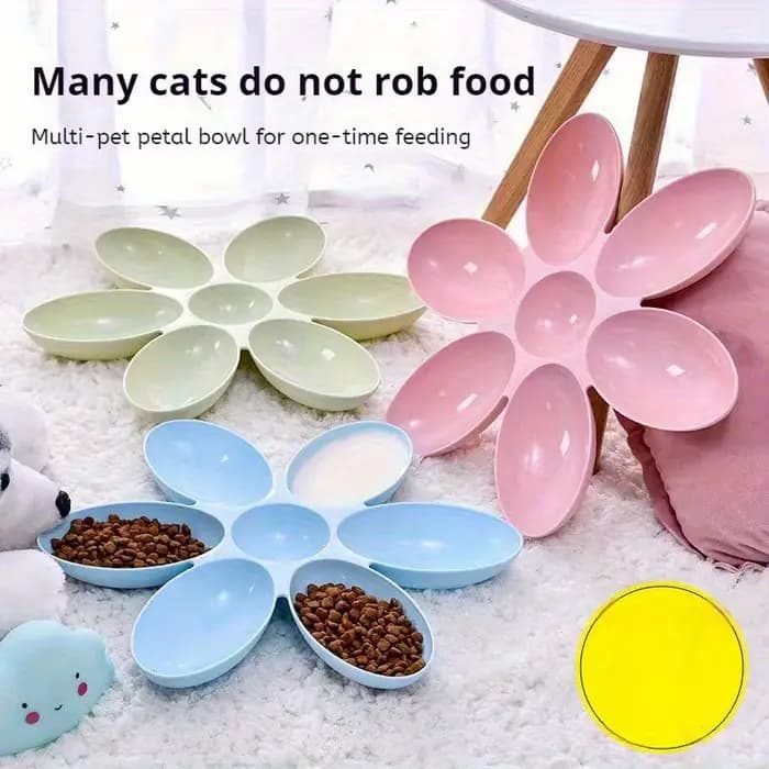 Bol à pétales multi-grille pour chat - Alimentation partagée pour chatons