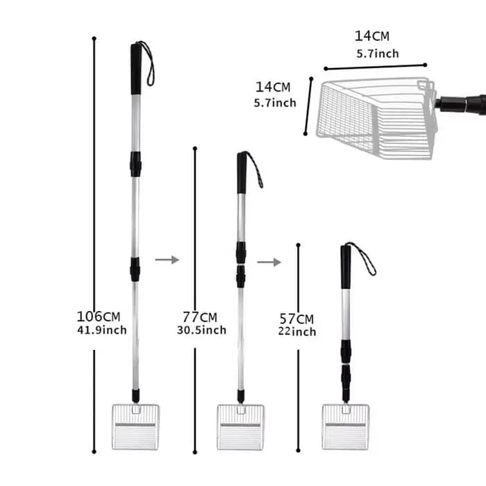 Pelle à litière extensible pour chat