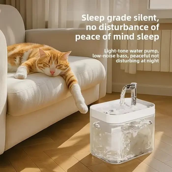 Fontaine à eau pour chat de 1,5 L, filtre à recirculation automatique, grande capacité, distributeur d'eau pour chat, USB, électrique, silencieux