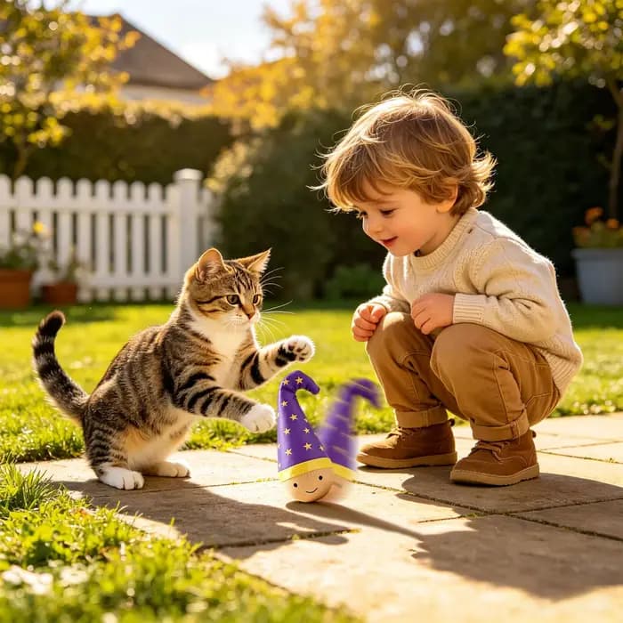 Jouet interactif en bois pour chat
