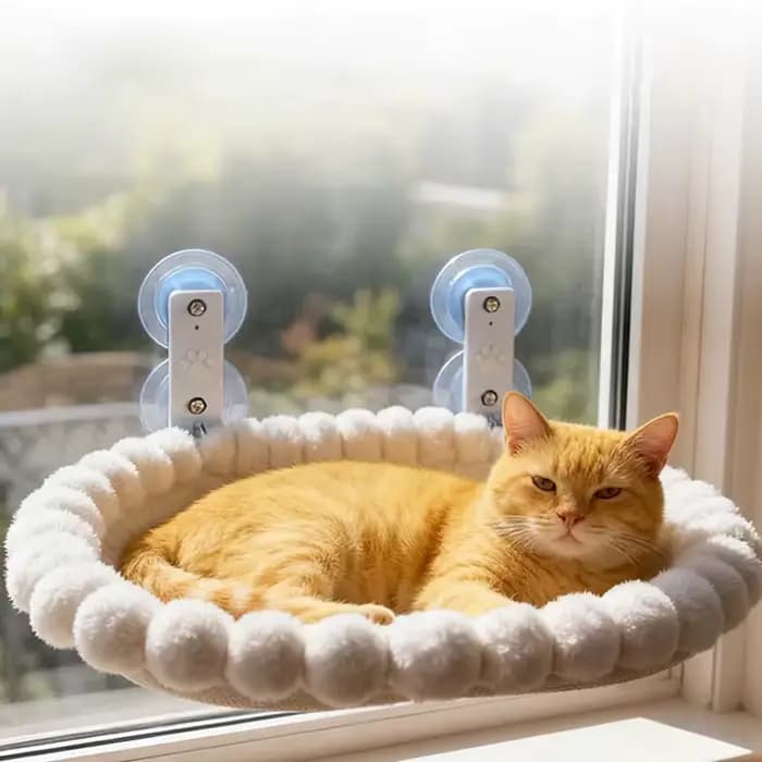 Hamac de fenêtre pour chat avec ventouses fortes – Perche confortable pour chats d'intérieur
