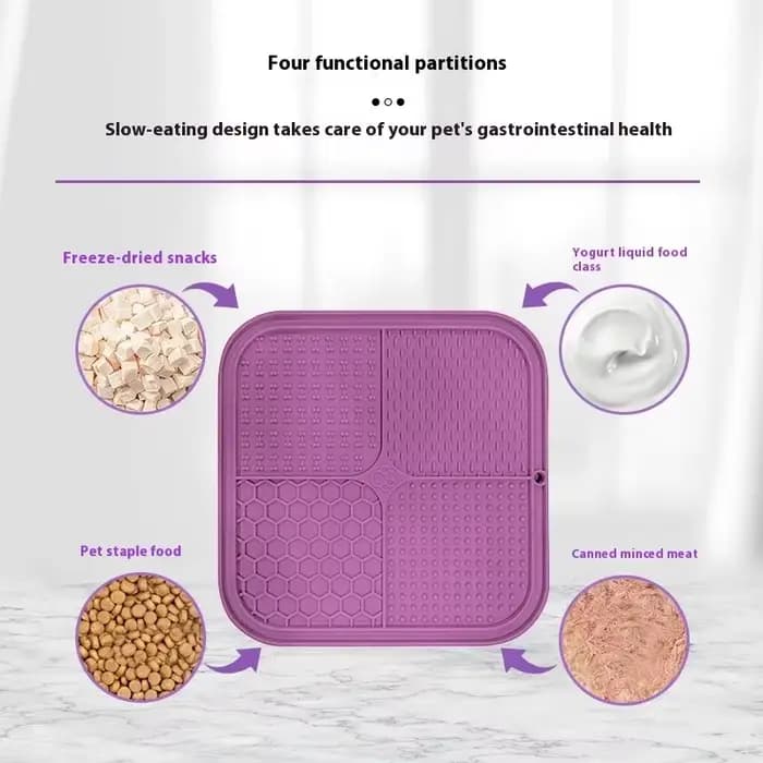 Tapis à lécher en Silicone pour chiens et chats