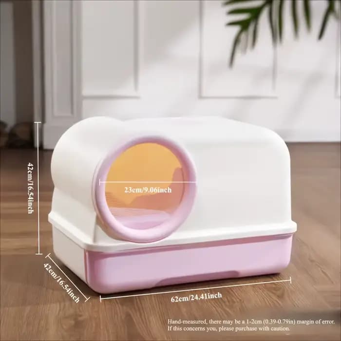 Bac à litière pour chat avec couloir et tiroir | Toilettes entièrement fermées pour contrôle des odeurs et anti-suivi |