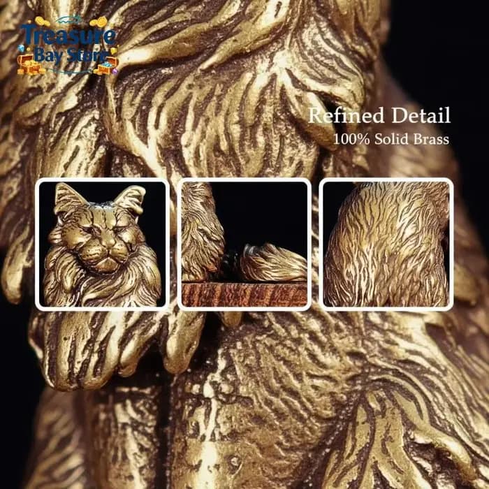 Figurines miniatures Maine Coon en laiton