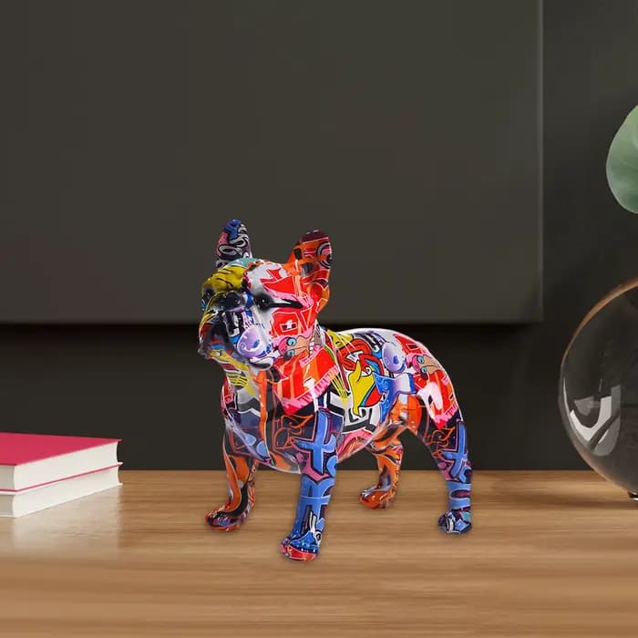 Statue de bouledogue français