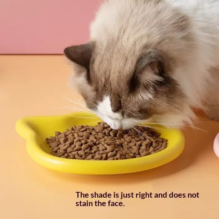 1 bol pour animaux de compagnie en forme de chat, couleur pastel, design animal mignon, antidérapant, idéal pour les chats, accessoire tendance pour la maison