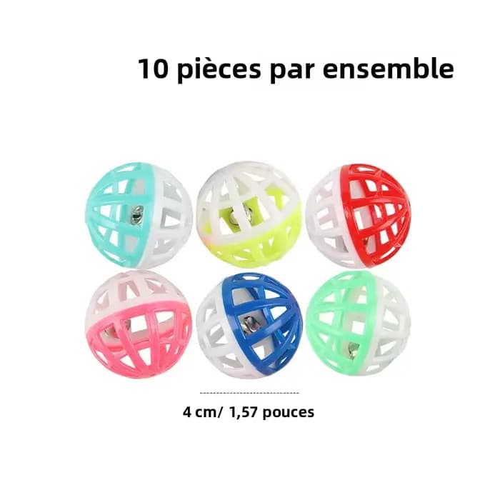 Lot de 10 jouets sonores en plastique pour chat