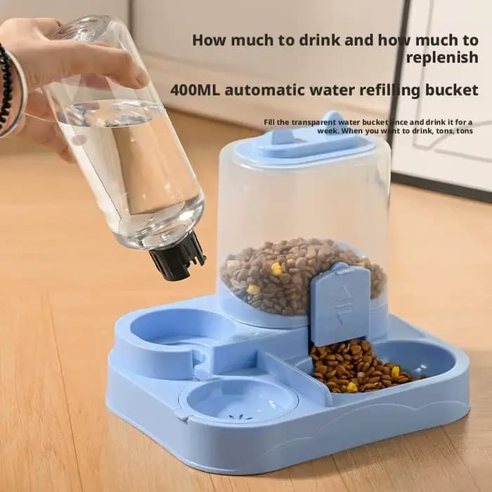 Distributeur automatique d'eau et de nourriture pour chat