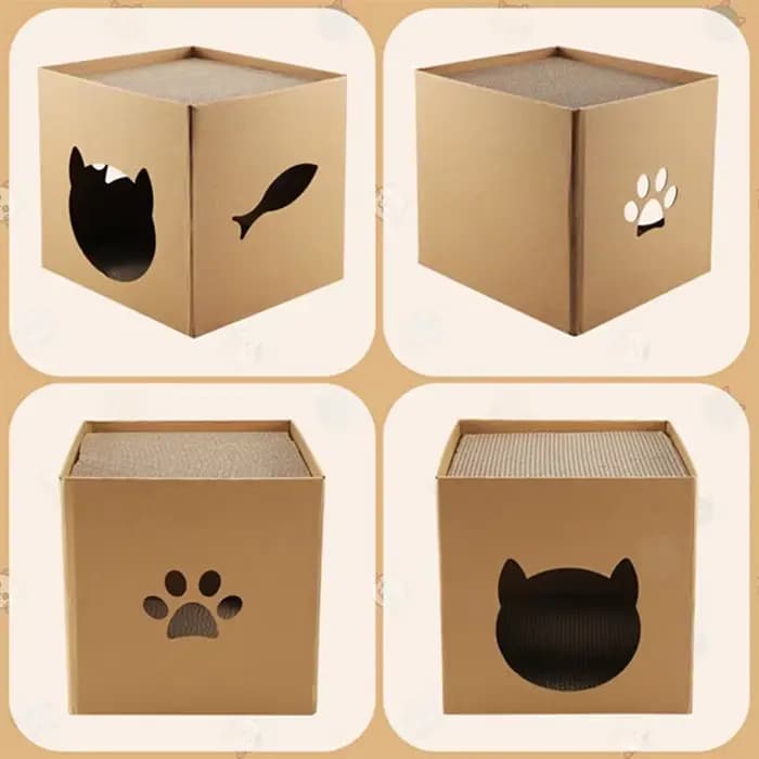 Maison en carton SOFT-Cat avec tampons à gratter
