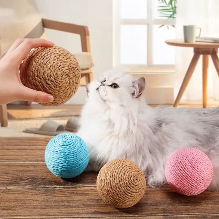 Balle à gratter interactive en Sisal pour chat