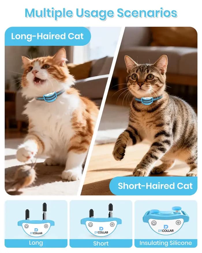 Collier anti-miaulement ultra-compact pour chats