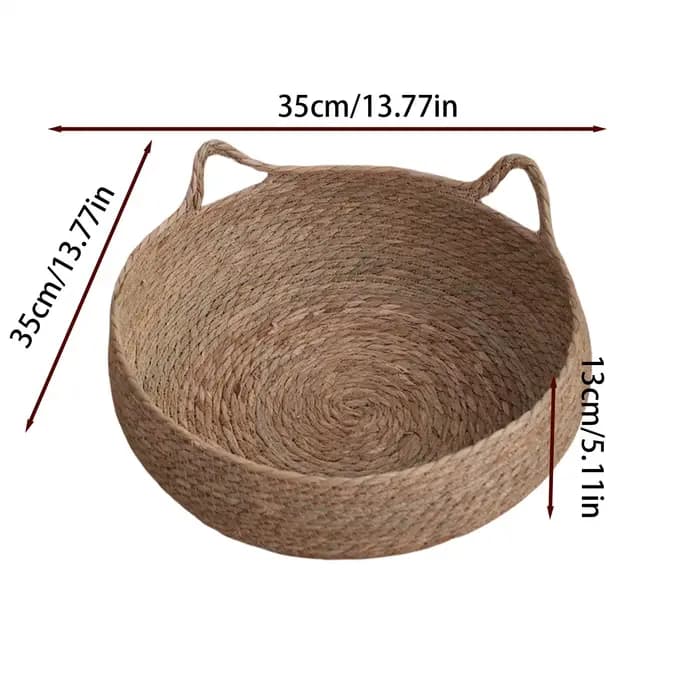 Panier pour chat en rotin respirant